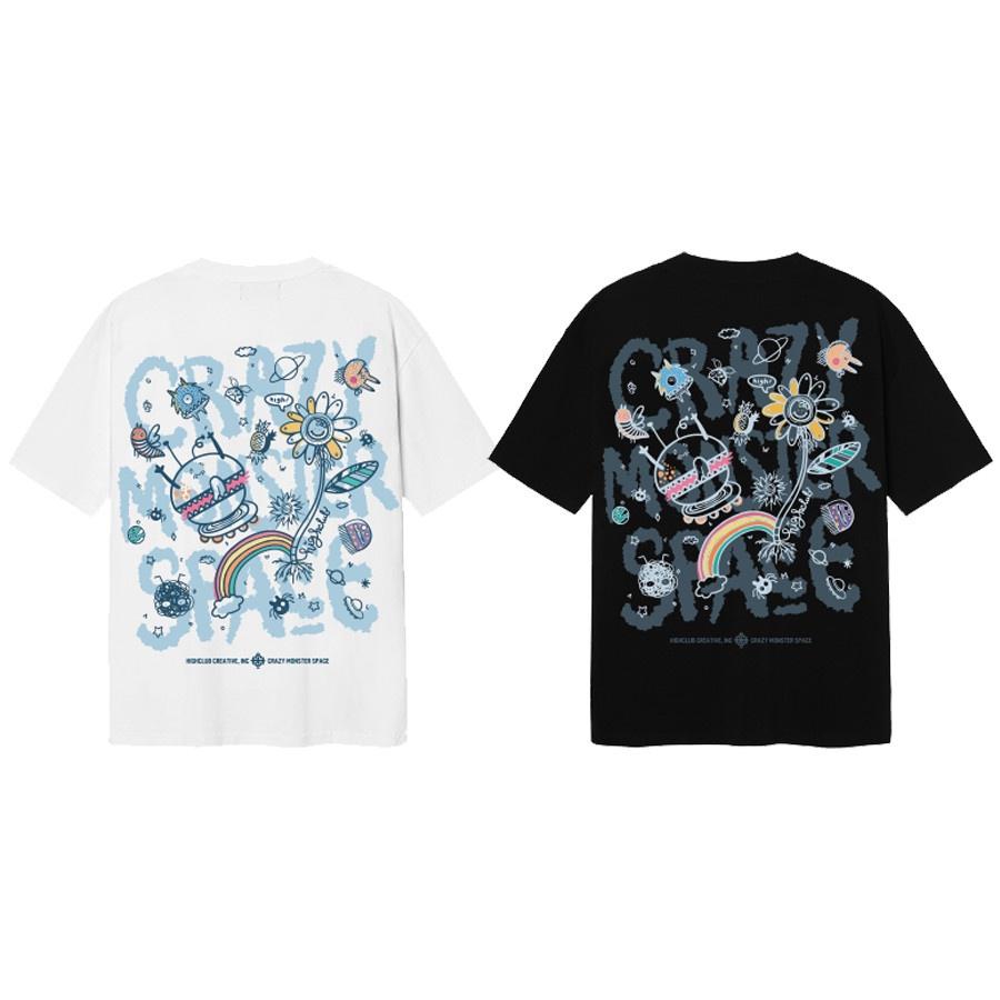 Áo Thun MONSTER Tay Lỡ Unisex Nam/Nữ Đen/Trắng Cổ Tròn - HIGHCLUB