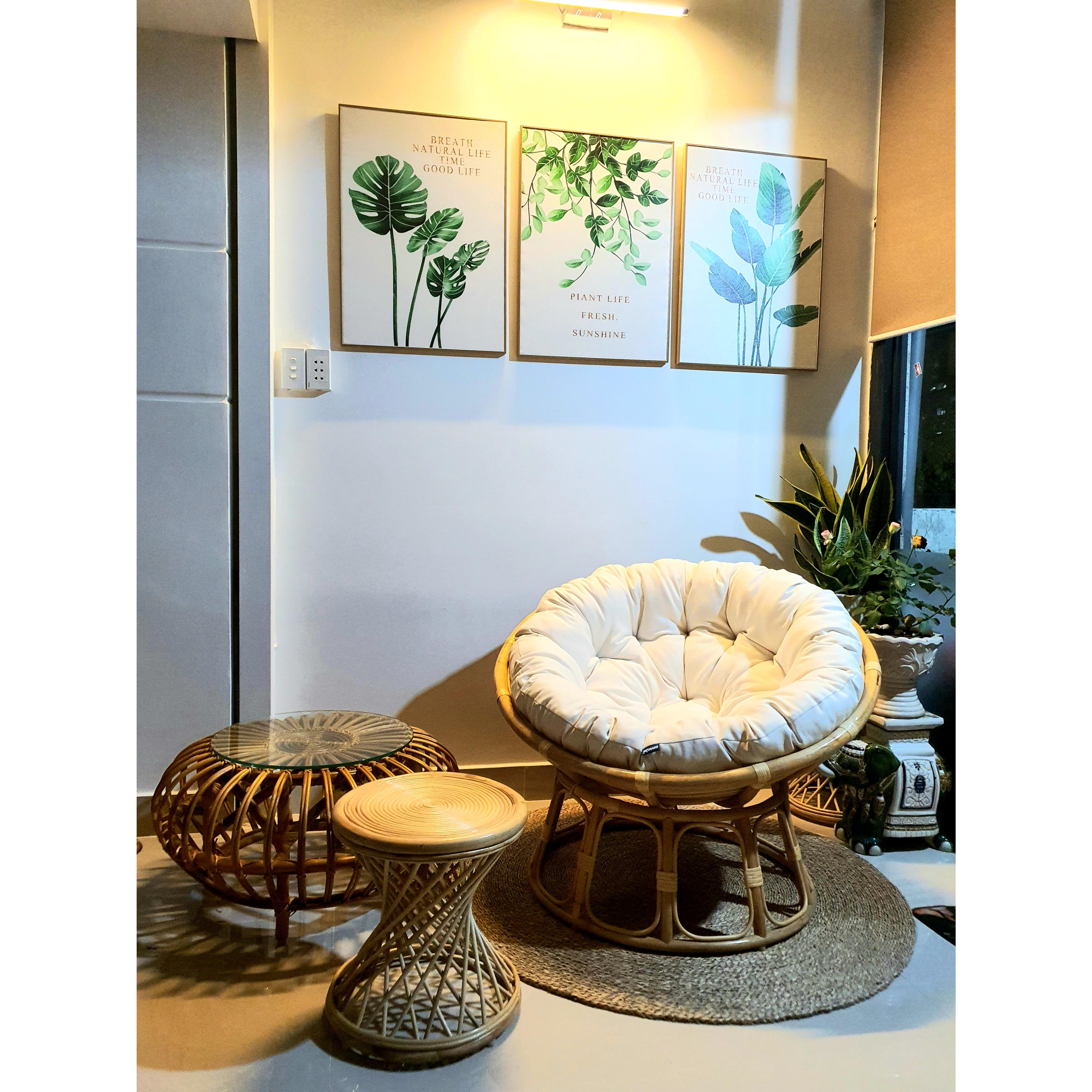 Bộ bàn ghế thư giãn mây tự nhiên