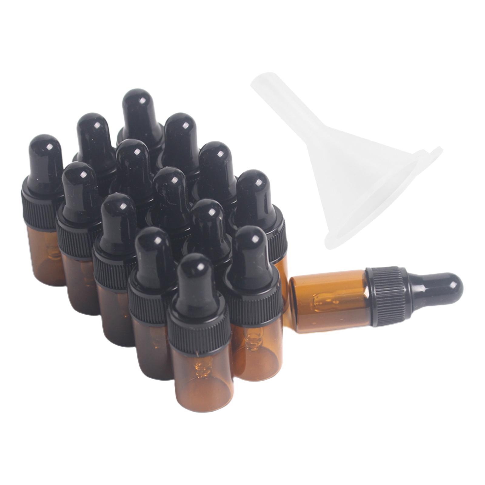 15 Pieces Glass Dropping Bottles Empty with Lid Small for Essential Oils 1ml
