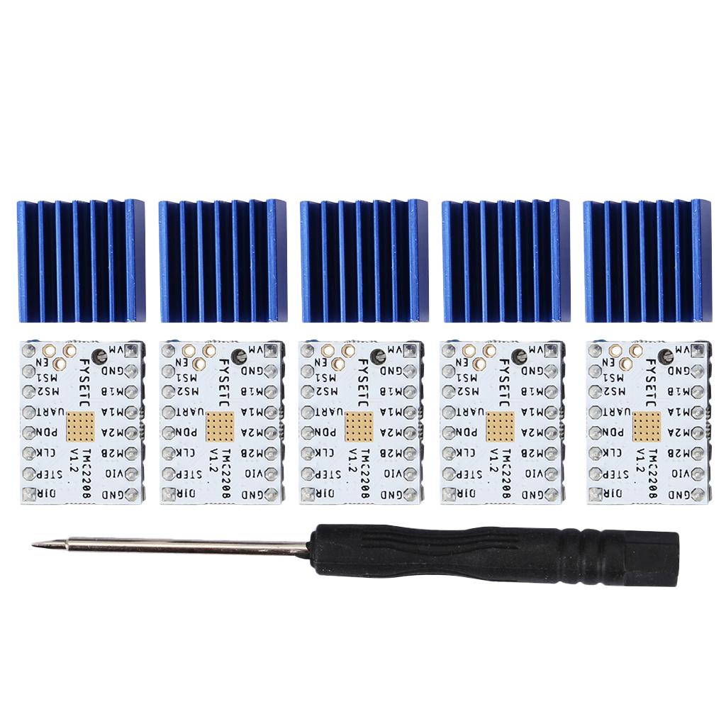 5Pcs TMC2208 v1.0 Stepper Motor Driver Module with Heat Sink for 3D Printer