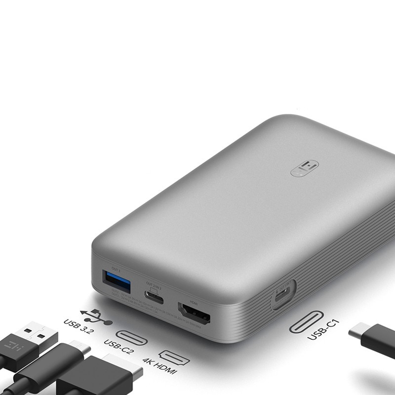 Sạc dự phòng kiêm HUB ZMI QB816 USB-C 1000MAH sạc nhanh 65W- Hàng Nhập Khẩu