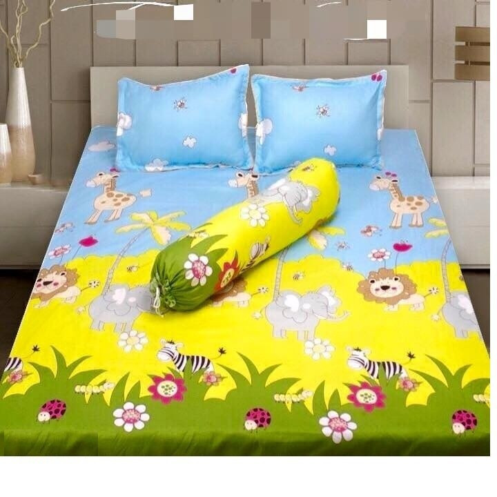 Set 3 món ga gối Poly cotton PL2 Rừng xanh + Tặng 1 vỏ gối ôm