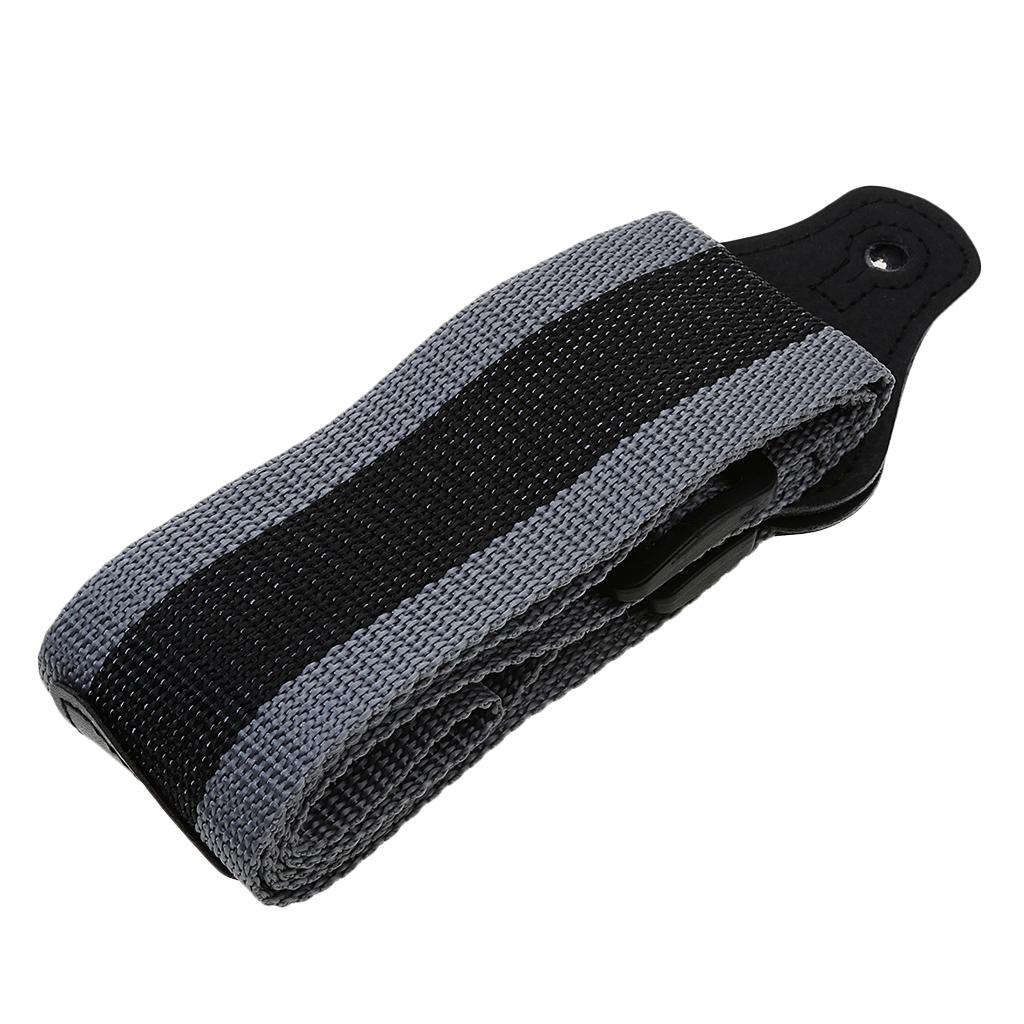 Guitar Leather Ends Strap Belt with 3 Pieces Picks Holder Instrument Accs