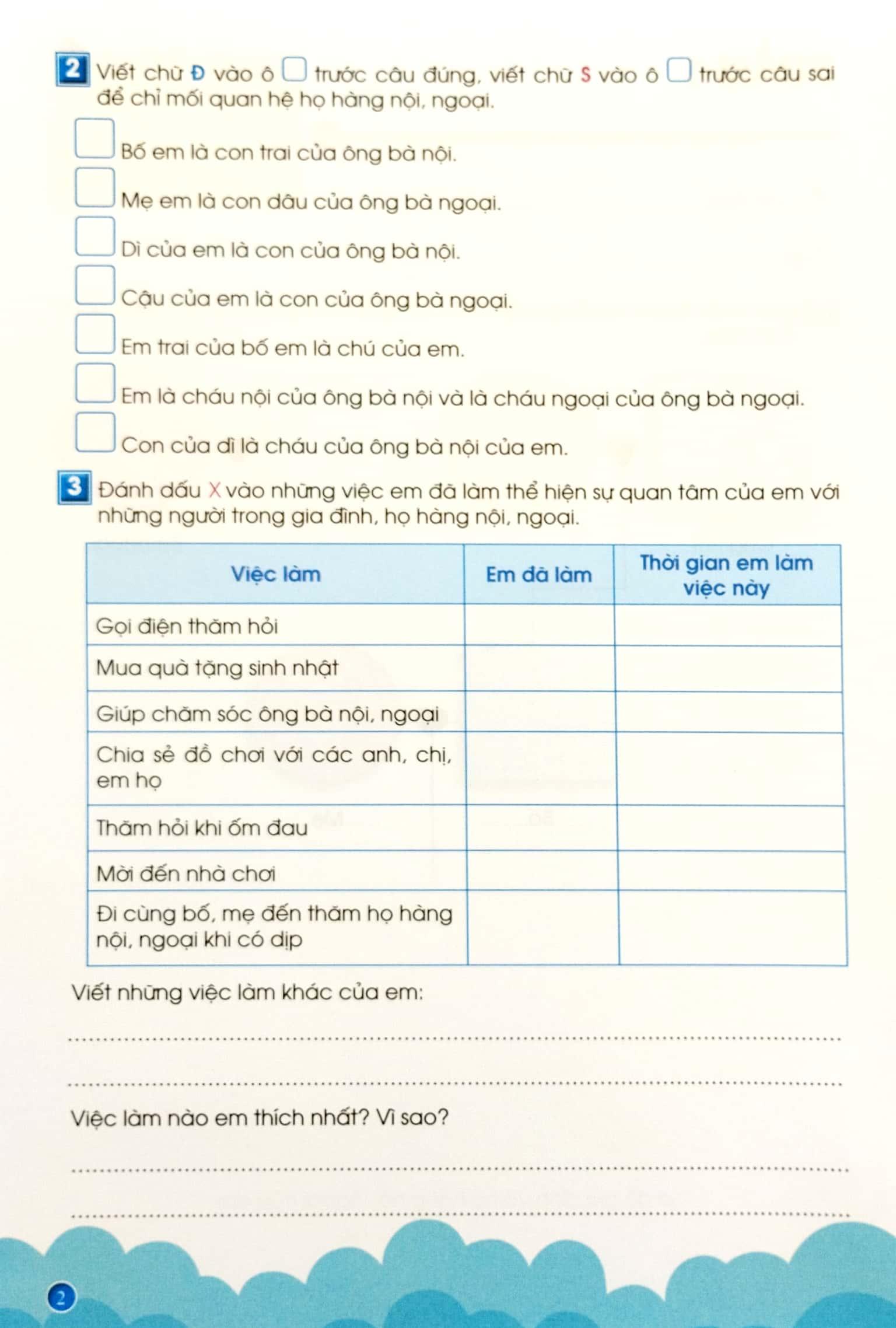 Phiếu Thực Hành Cuối Tuần Tự Nhiên Và Xã Hội 3