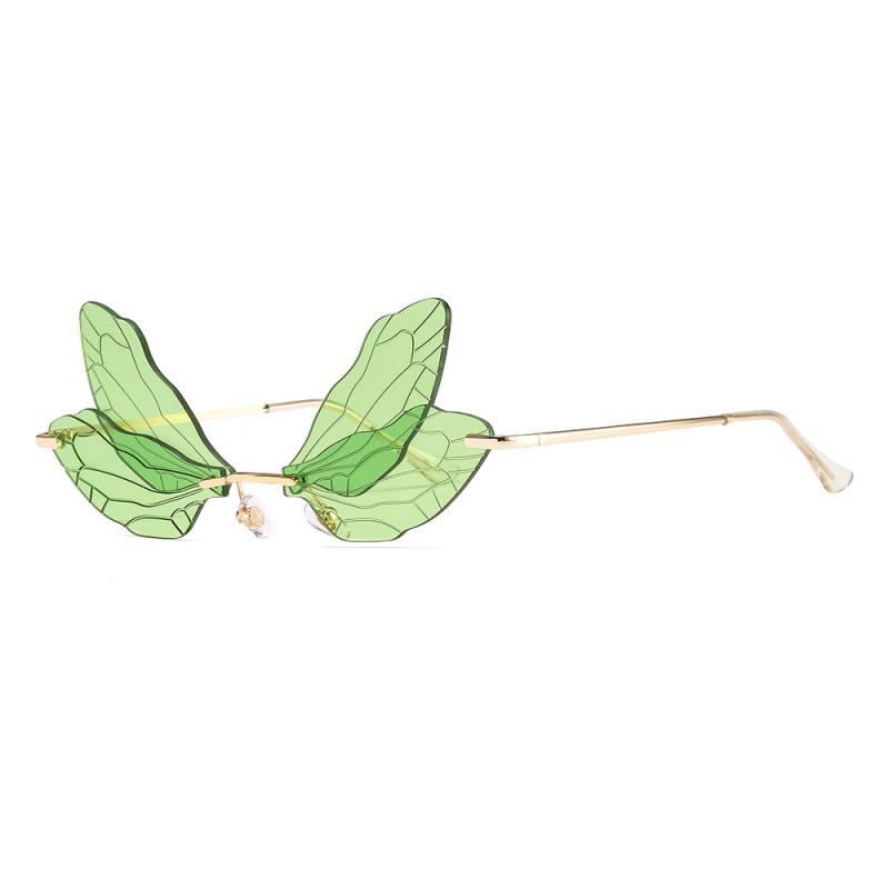 Kính râm cổ điển Butterfly Rimless Dragonfly Wing Kính râm Phụ nữ Clear Ocean Lens Kính mắt Đàn ông Kính mặt trời SHADES UV400 Color: 08