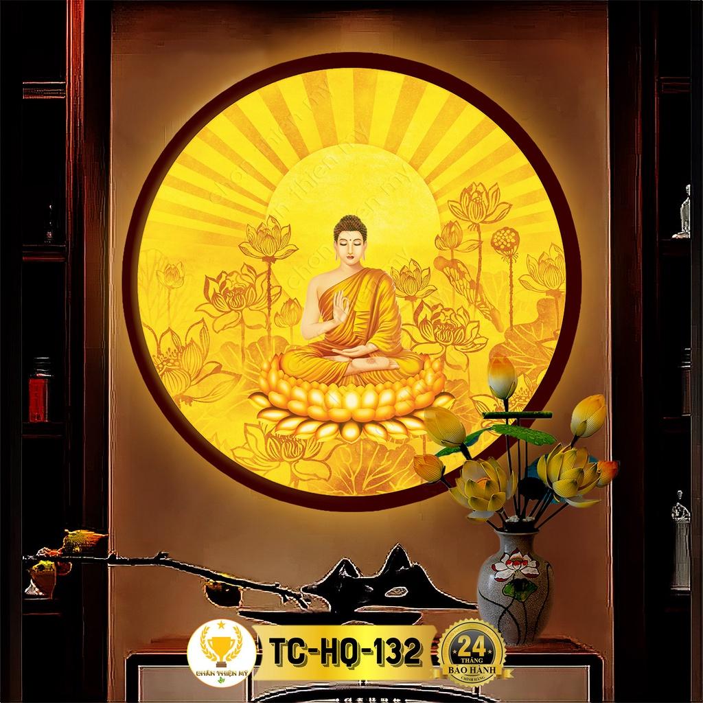 Đèn Thờ Hào Quang Phật Tranh Trúc Chỉ Tròn, Trang Trí Bàn Thờ, Hào Quang Trúc Chỉ Phật Thích Ca TC-HQ-132