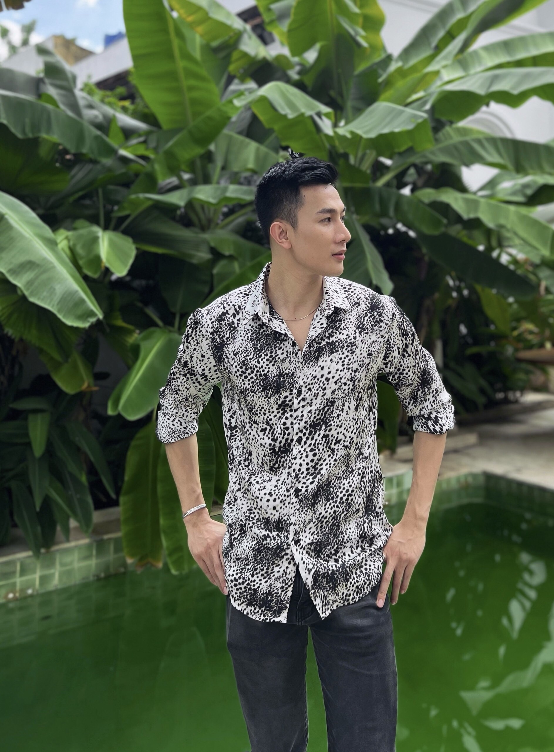 Áo sơ mi nam dài tay vải lụa cao cấp x5