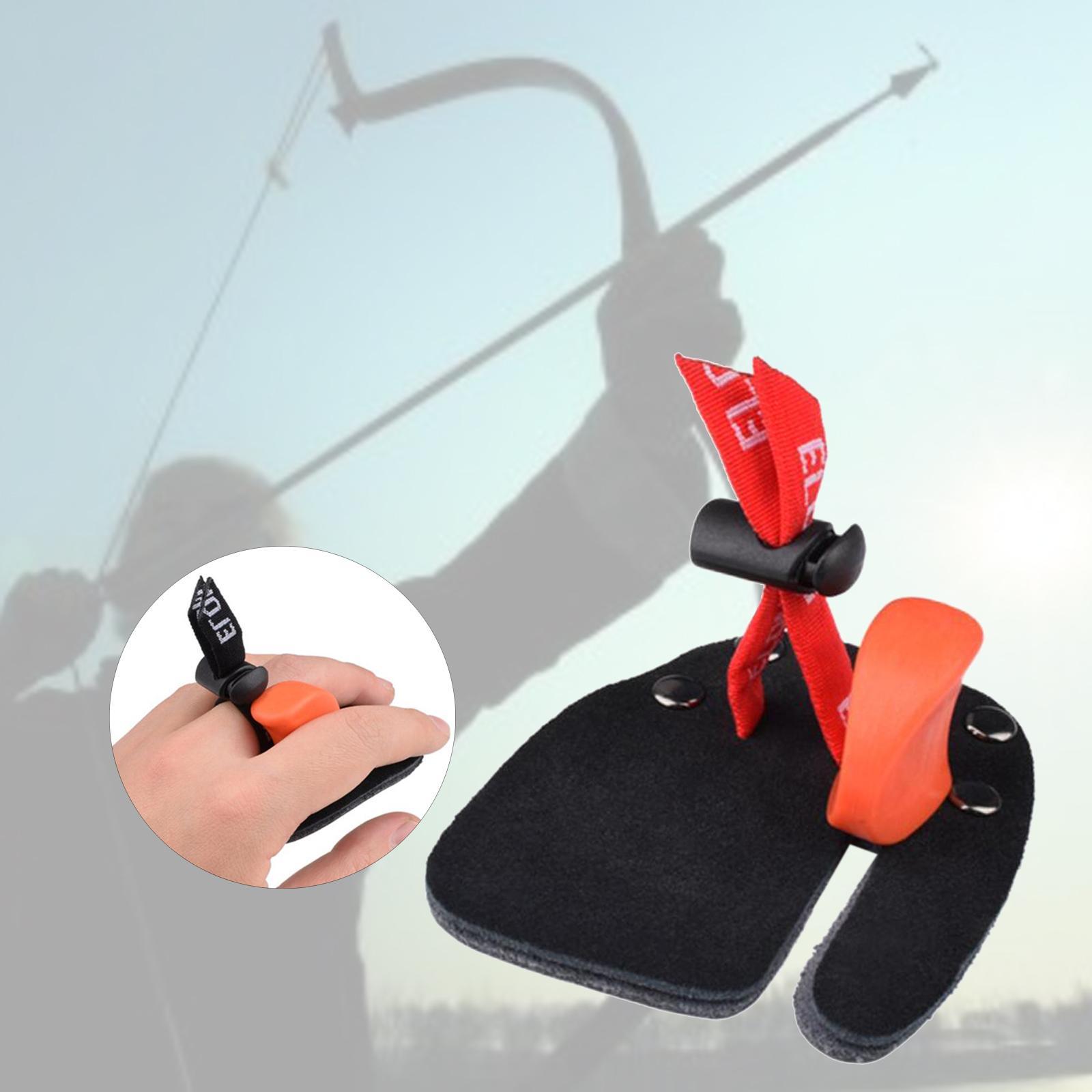 Leather Finger Tab Aids Recurve Bow for Red