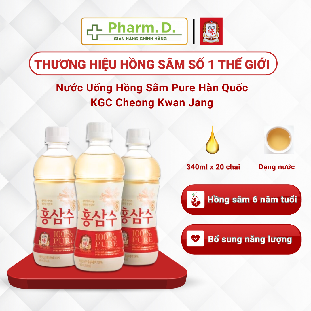 Nước Uống Hồng Sâm Pure Hỗ Trợ Sức Khỏe Hàn Quốc KGC Cheong Kwan Jang