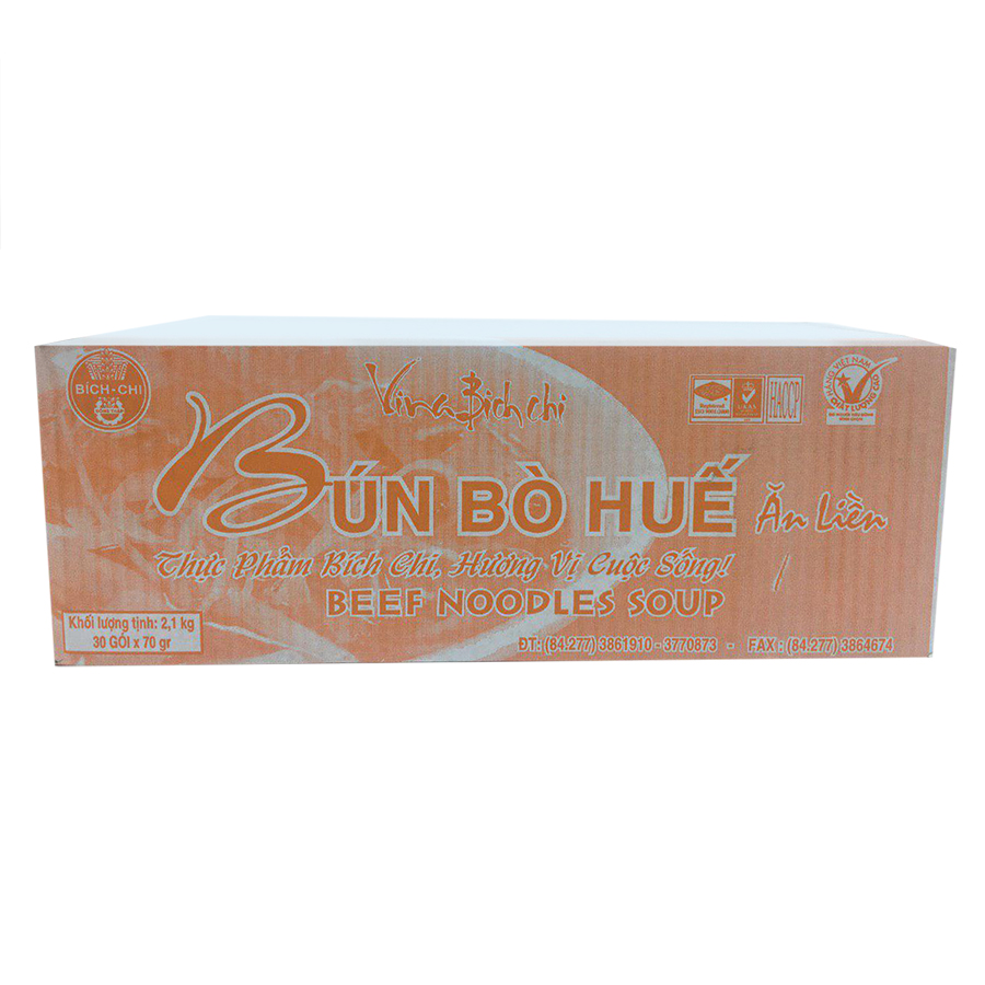 Thùng 30 Gói Bún Bò Huế Ăn Liền Bích Chi
