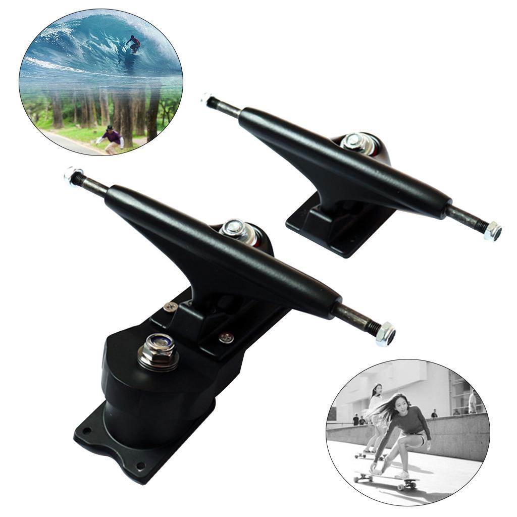 1 Pair Skateboard Trucks 6.25 inch Black/Silver Bushings Mounting Hardware for Longboard Decks Cruise