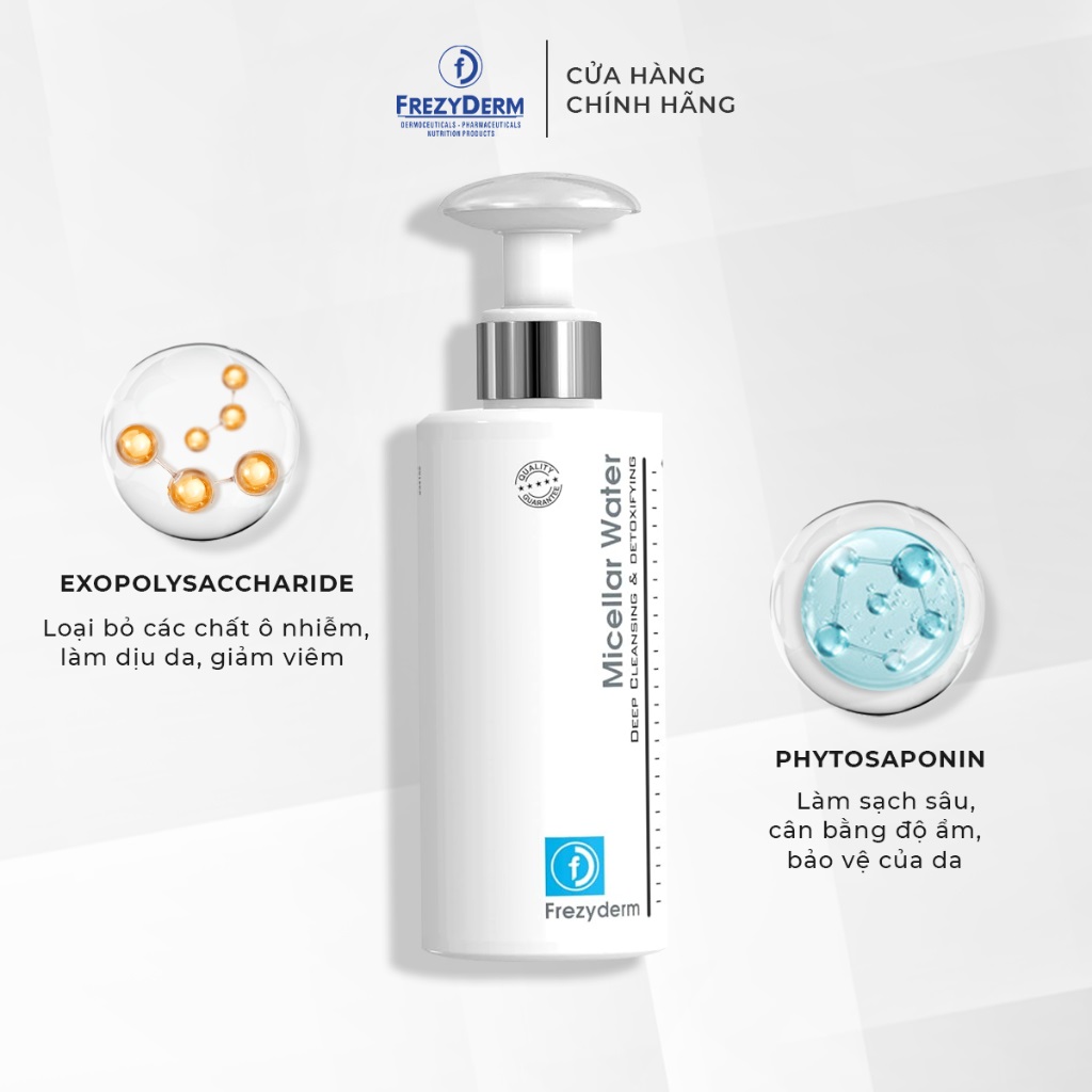 Nước tẩy trang làm sạch sâu cho da lão hóa Frezyderm Micellar Water Active Cleansing 200ml