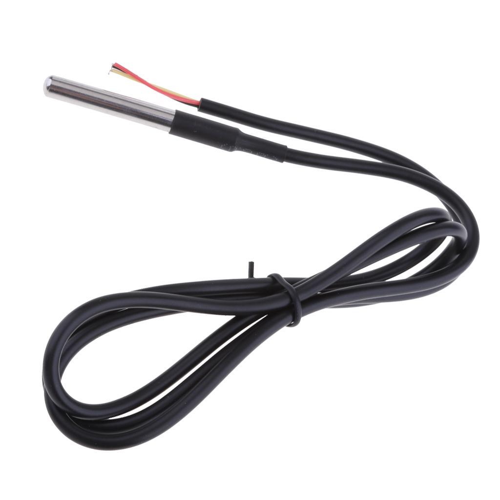 Waterproof Temperature Sensor Digital Thermal Thermometer Stainless Steel Tube Probe 1 Meter