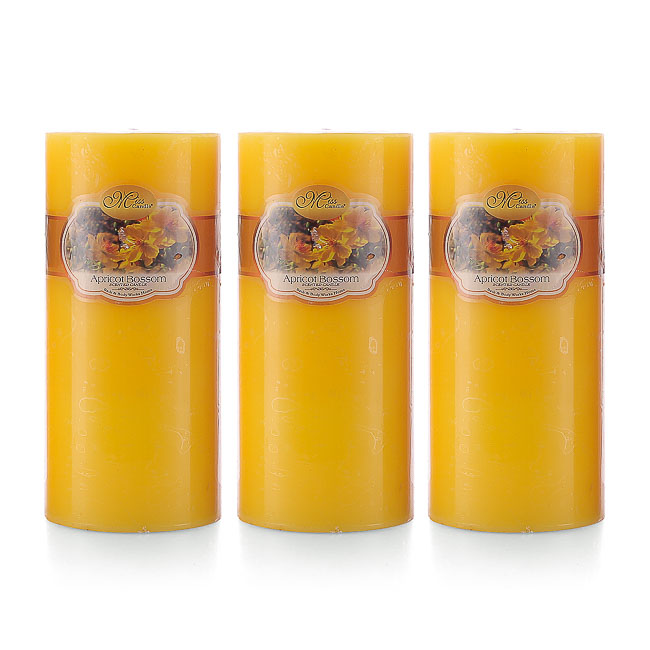 Bộ nến thơm Hạnh Phúc 15 - Bộ 3 nến thơm D7H15 Miss Candle MIC0277 7 x 15 cm (Cam, hương kẹo)