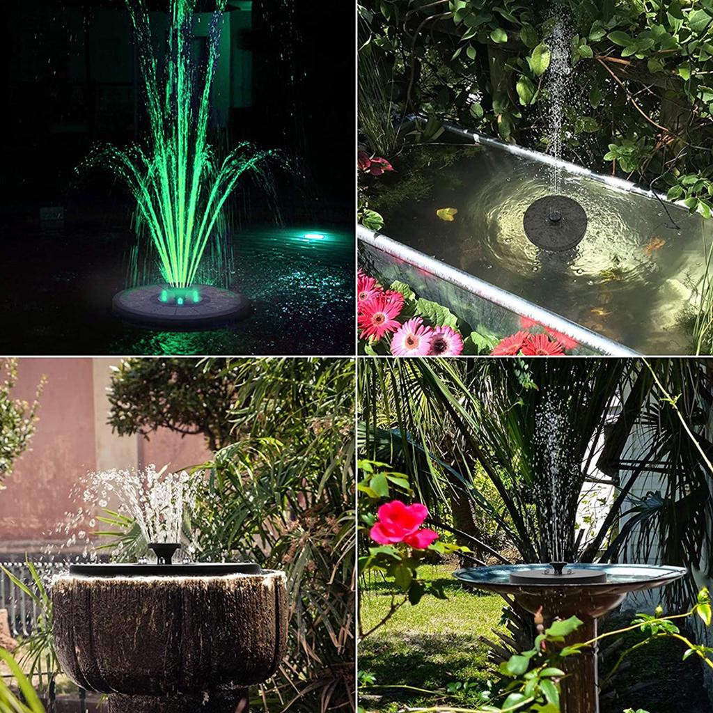 Solar Bird Bath Fountain Pump Solar Fountain with 3 Nozzle Free Standing Floating Solar Powered Water Fountain Pump for Garden Pond Pool Outdoor Decor
