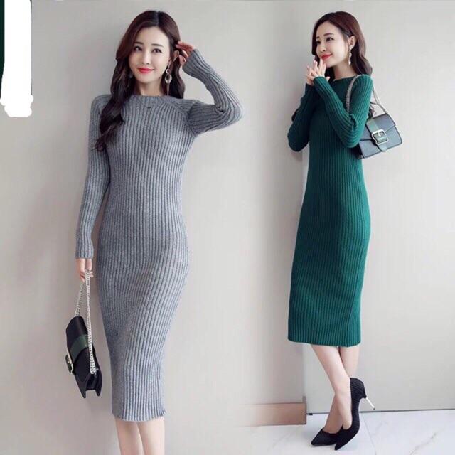 Váy len dài Cao cấp V126 Có sẵn