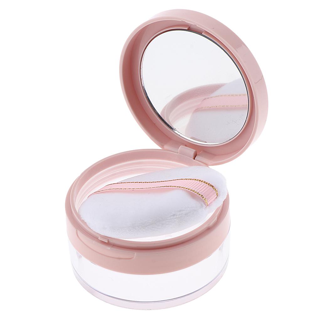 Powder Container Smooth Minerals Powder Foundation Storage Box Empty Case for Loose Powder,Finishing Powder,Glitter,Makeup,Cosmetic,Travel,Blusher