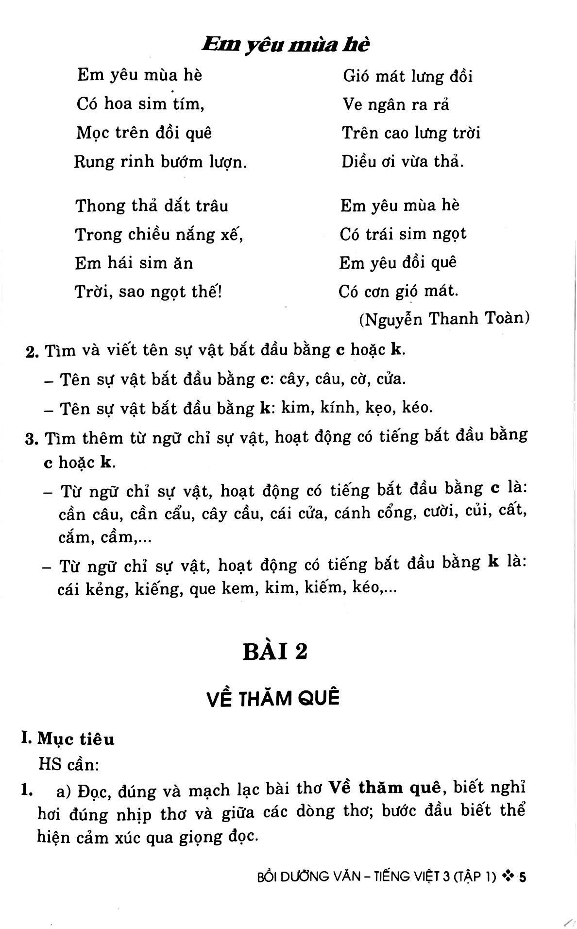 Bồi Dưỡng Văn - Tiếng Việt 3 - Tập 1