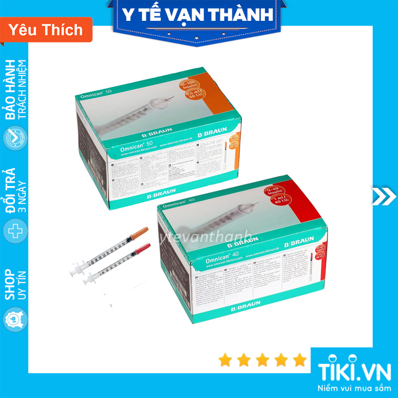 Bơm Tiêm Insulin, Kim Đầu Cam Chích Tiểu Đường: B.Braun - Siêu Nhỏ, Chích Êm (Bbraun Braun) -VT0159