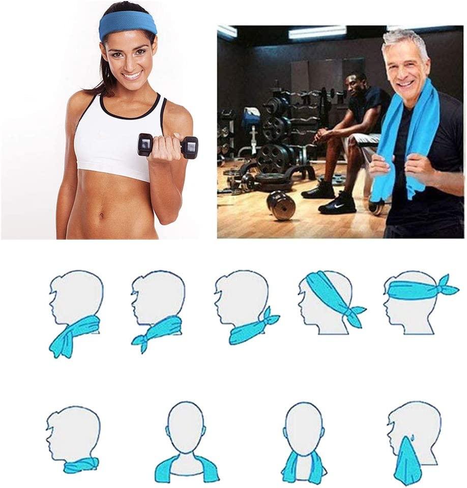 Khăn làm mát 2 mảnh, Khăn thể thao sợi nhỏ, Thấm hút, Nhanh khô, Mềm mại, dành cho Yoga Gym Du lịch Cắm trại Golf Bóng đá / Thể thao ngoài trời