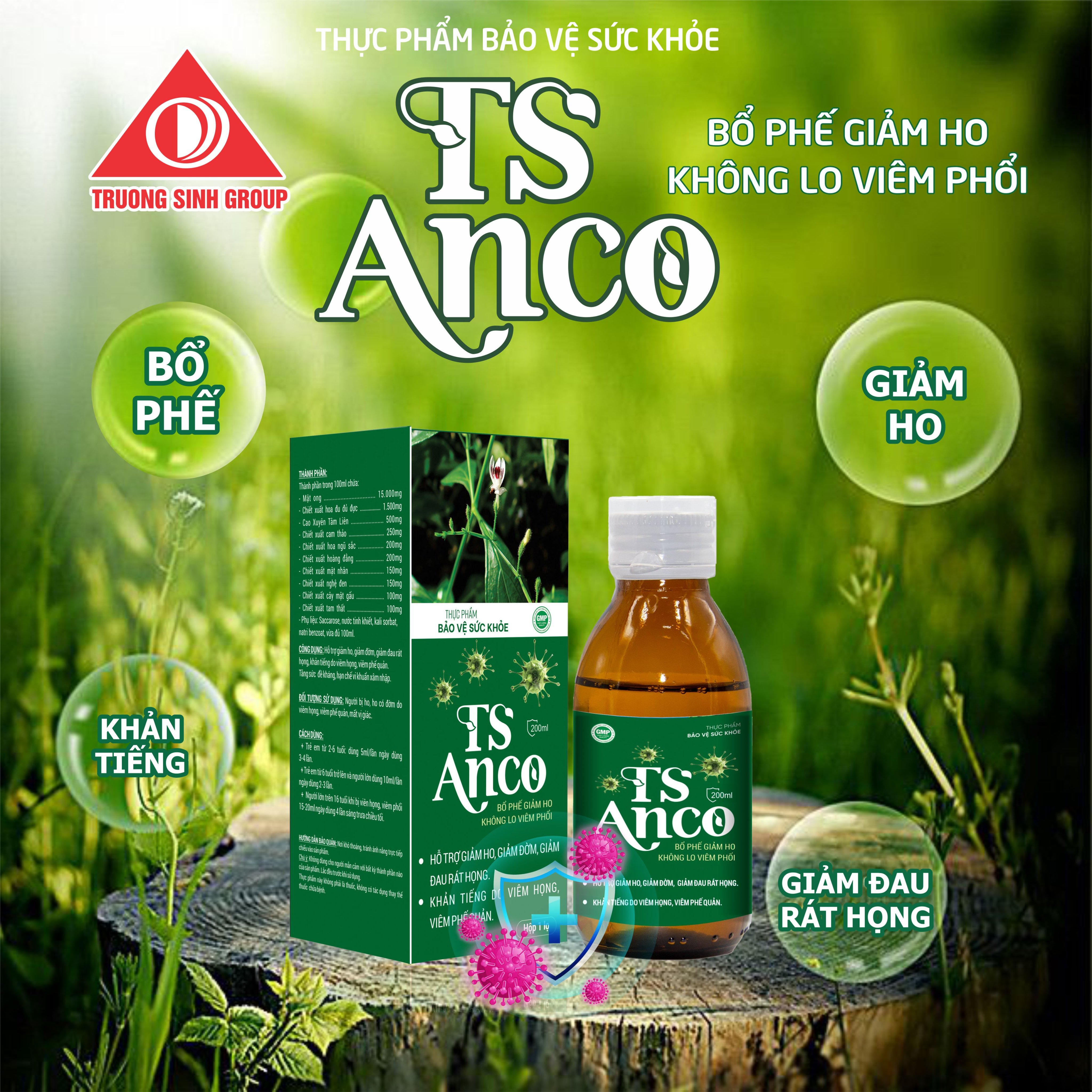 Bổ phế hỗ trợ giảm ho - TS ANCO - Lọ 200ml