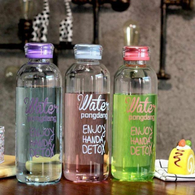 Bình thủy tinh Pongdang nắp trong 1000ml kèm túi chống sốc& túi vải