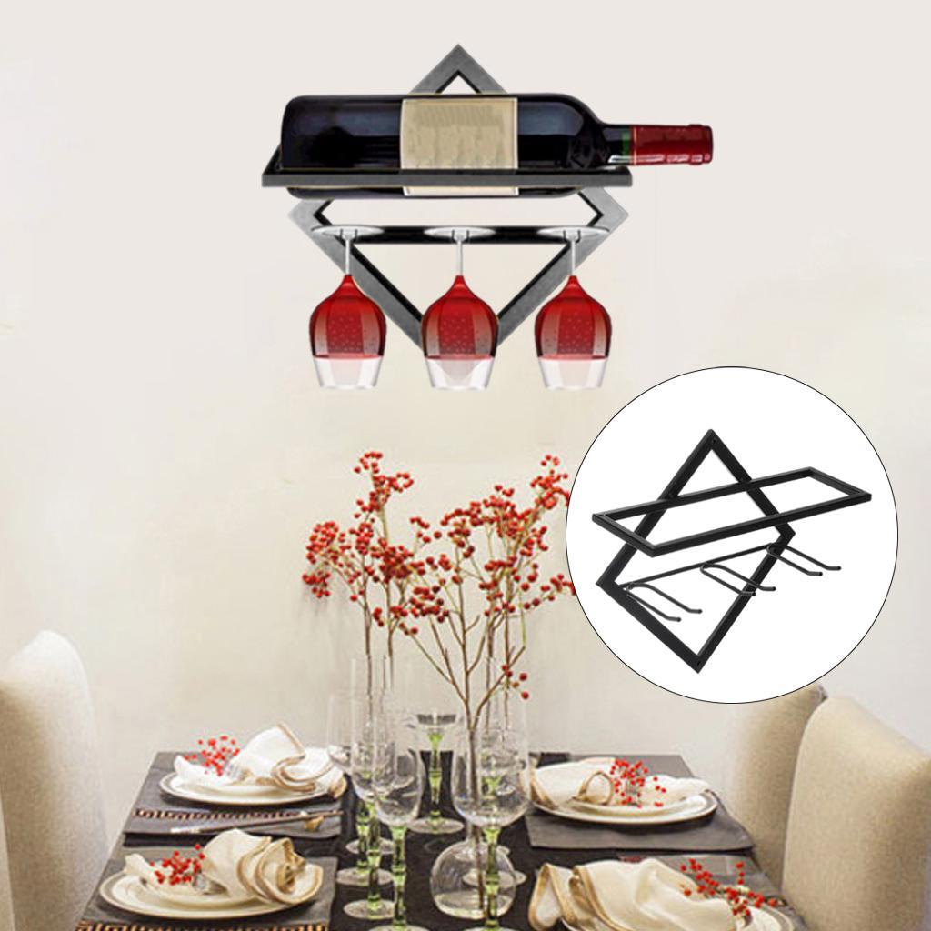 2x Steel Wall Mounted Wine Rack Towel Storage Holder Organizer Shelf Kitchen