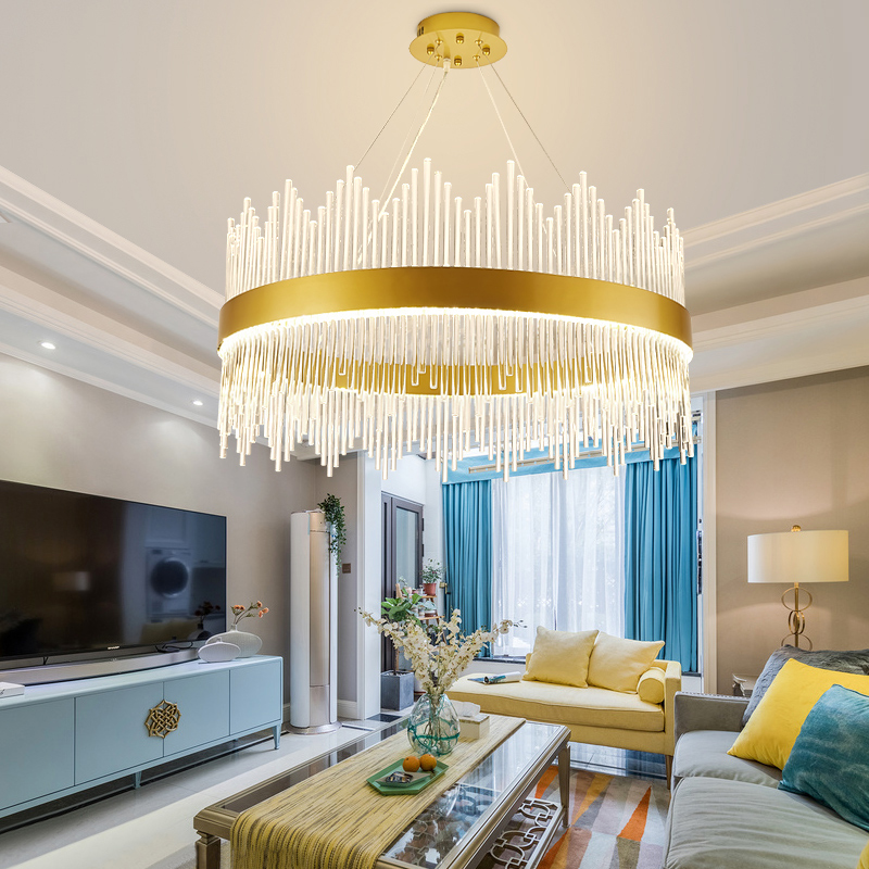 Đèn thả pha lê MONSKY ILIA 60cm kiểu dáng mới lạ với 3 chế độ ánh sáng hiện đại trang trí nội thất cao cấp.