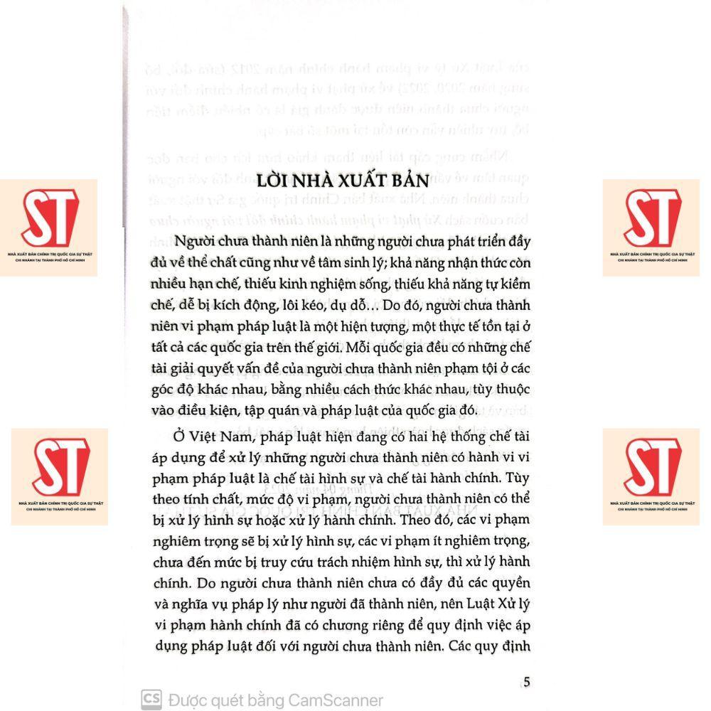 Sách - Xử Phạt Vi Phạm Hành Chính Đối Với Người Chưa Thành Niên - Thực Trạng Và Hướng Hoàn Thiện - NXB Chính Trị Quốc Gia