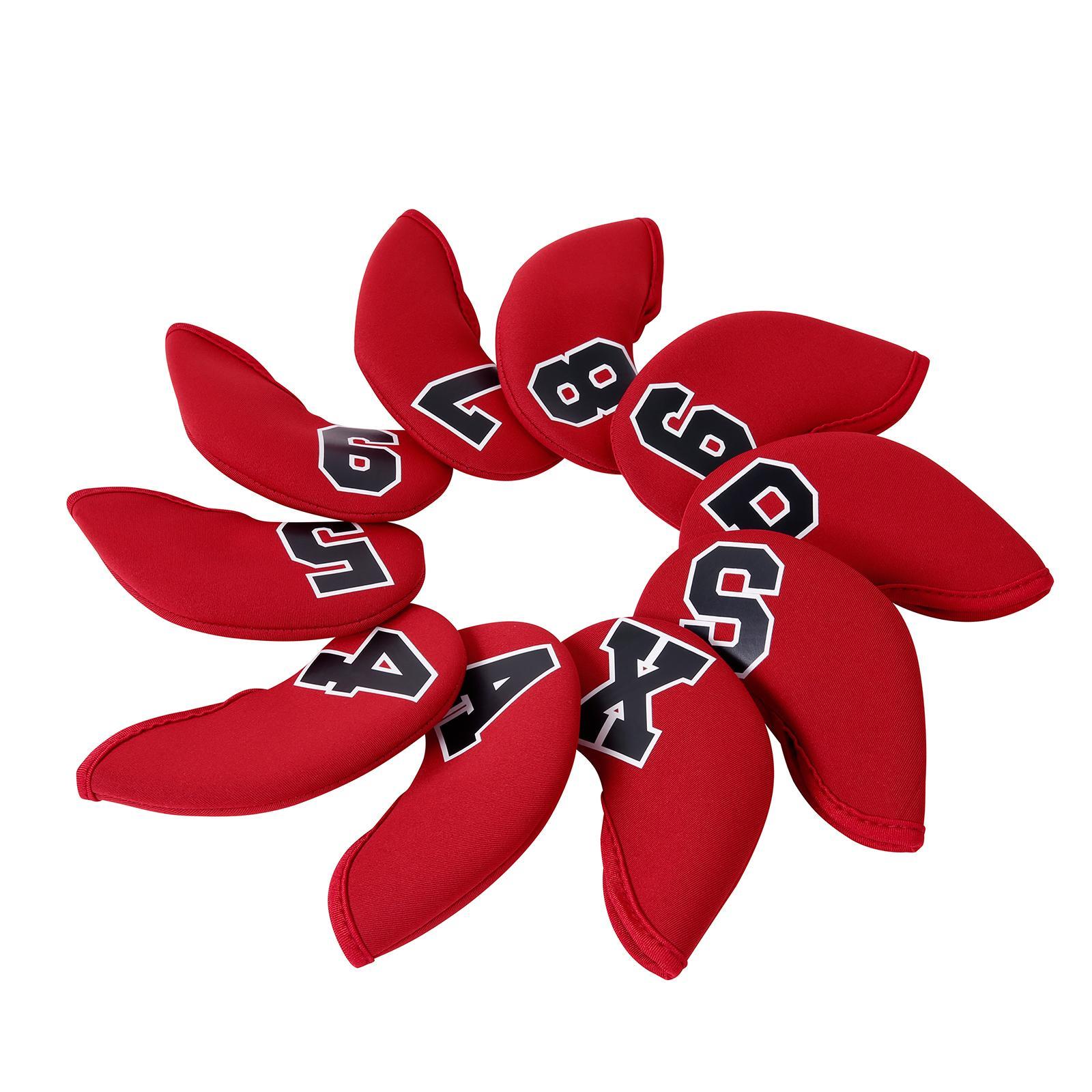 10 Pieces Golf Iron Head Covers Golf Wedges Headcovers Neoprene Protection Golf Club Head Covers for Training Equipment Golfers
