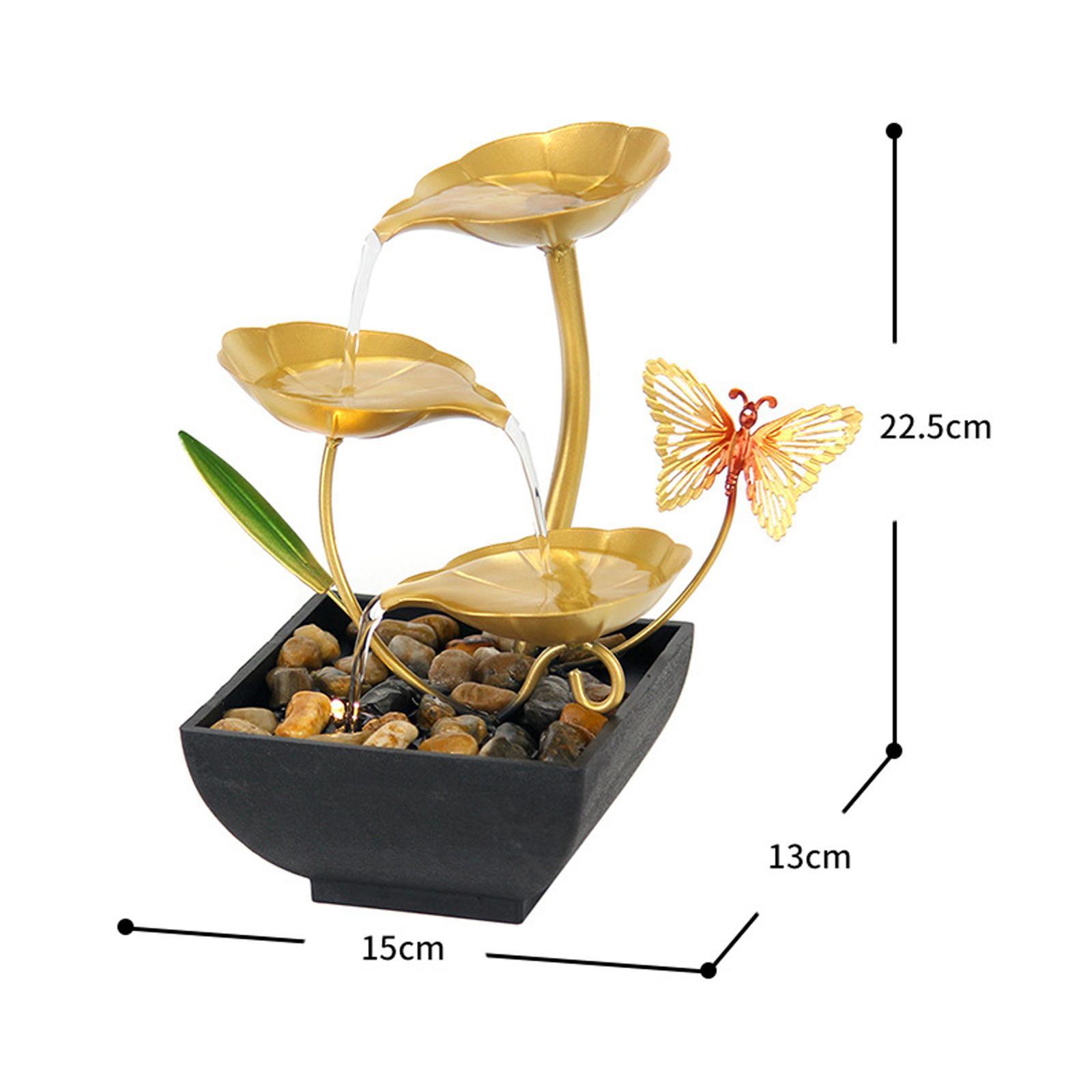 Small Tabletop Fountain USB Water Feature for Home Feng Shui Decoration Gift