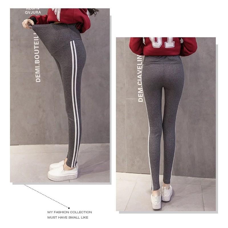 Quần legging bầu kẻ sọc