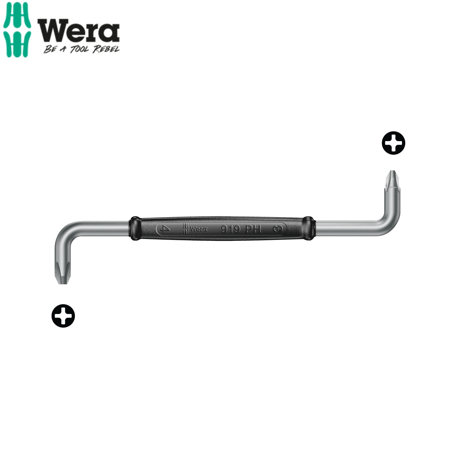 Tua vít 4 cạnh vuông 2 đầu PH1 và PH2 dài 125mm Wera 05017205001