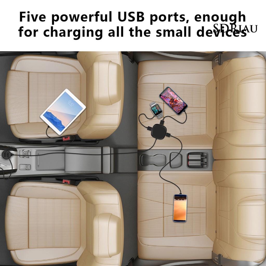 Ổ Cắm Sạc Trên Xe Hơi 5 Cổng Usb Cho Điện Thoại Thông Minh