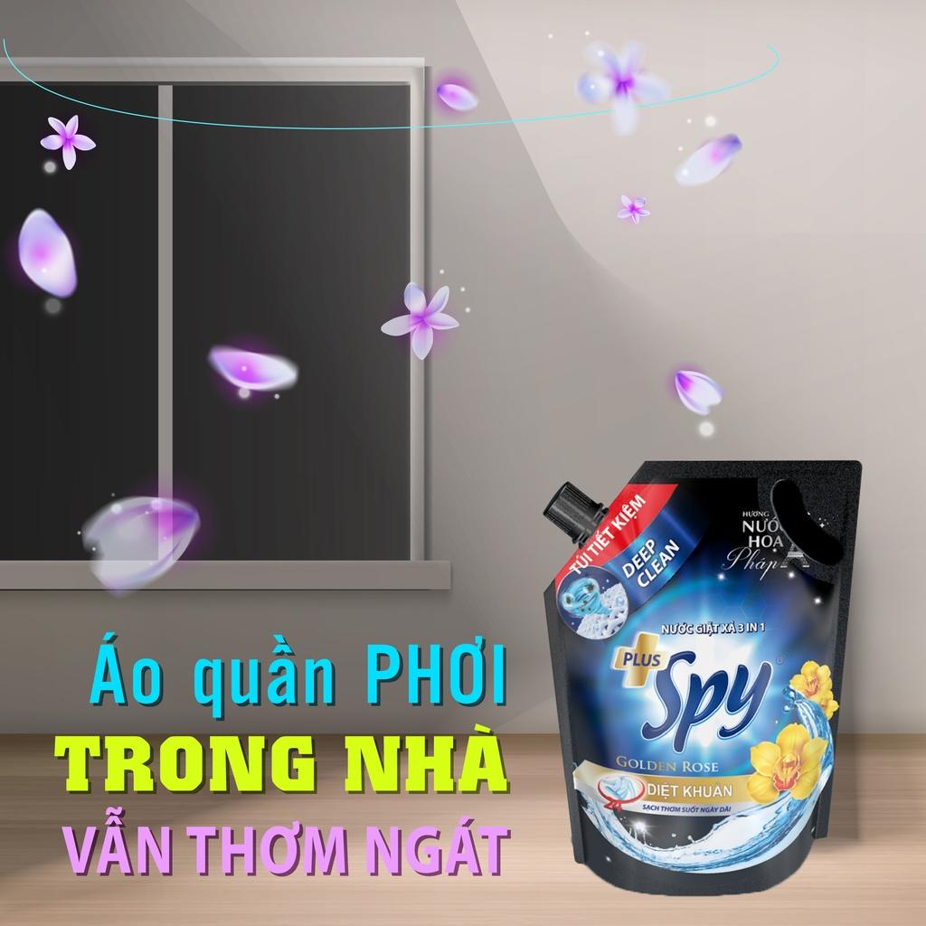 Combo 2 túi nước giặt xả SPY Deep Clean Plus 2,6kg khử mùi diệt khuẩn hương nước hoa Pháp lưu hương dài lâu