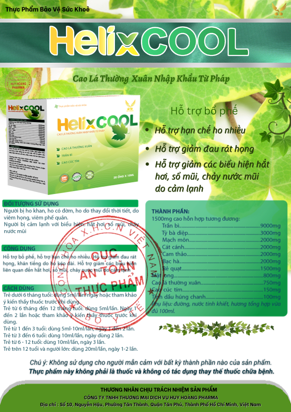 Thực phẩm bảo vệ sức khỏe Helix Cool (H/20 ống)