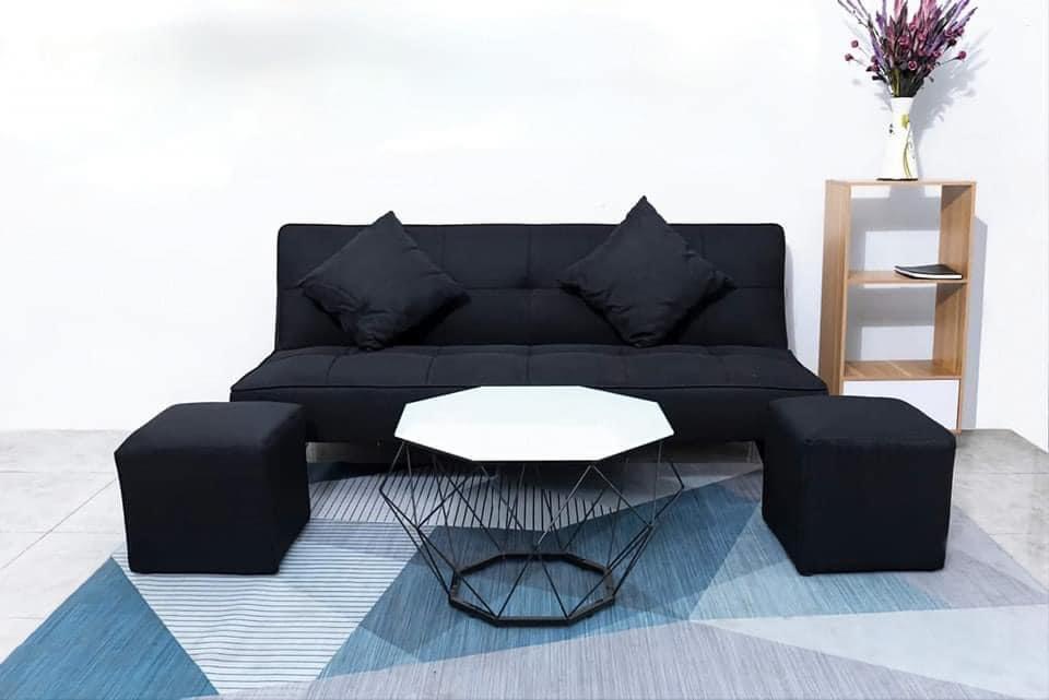 Bộ sofa bed 1m7 Juno sofa bao gồm 2 đôn và bàn kim cương - combo 6 món như hình sale sốc