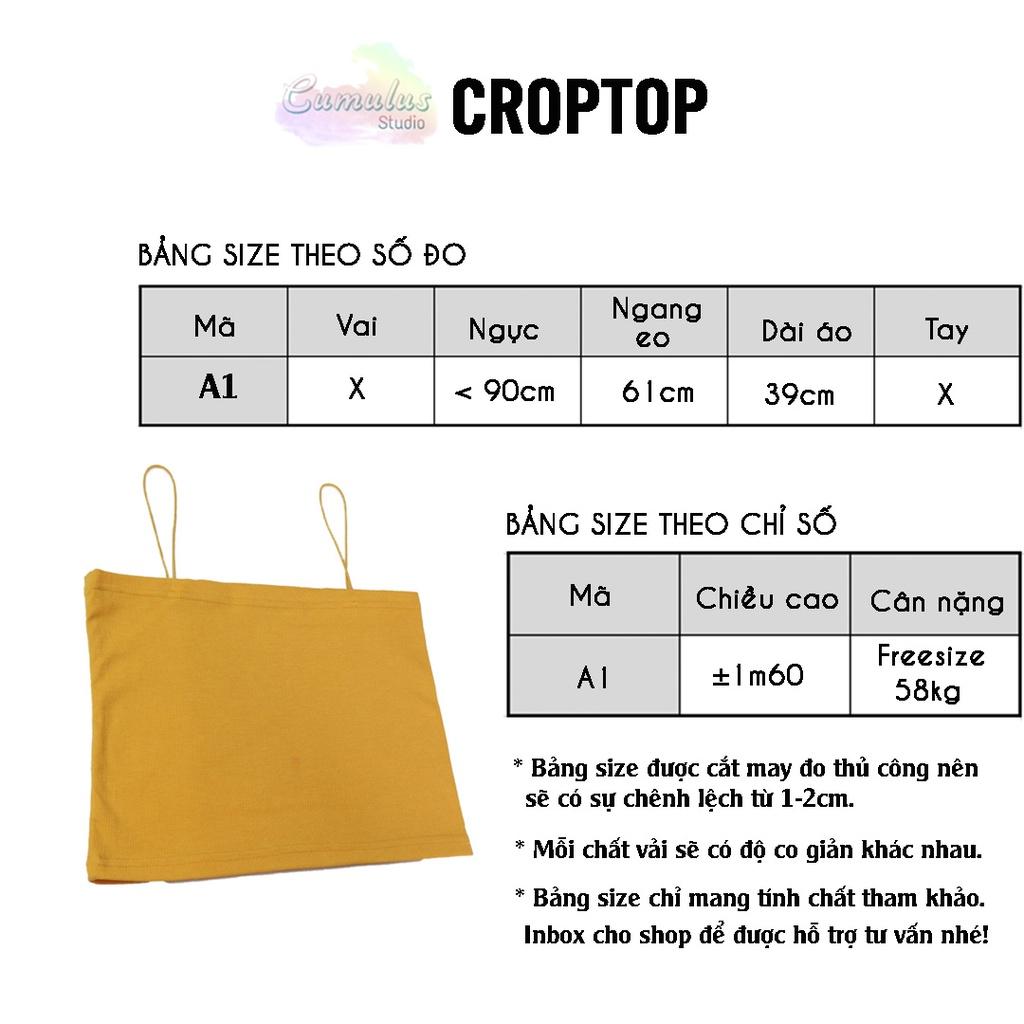 Áo hai dây mảnh croptop Cumulus chất thun gân A01