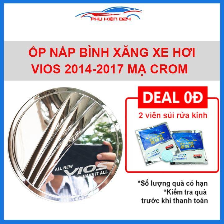 Ốp nắp bình xăng Vios 2014-2015-2016-2017 mạ crom bảo vệ chống trầy trang trí ô tô