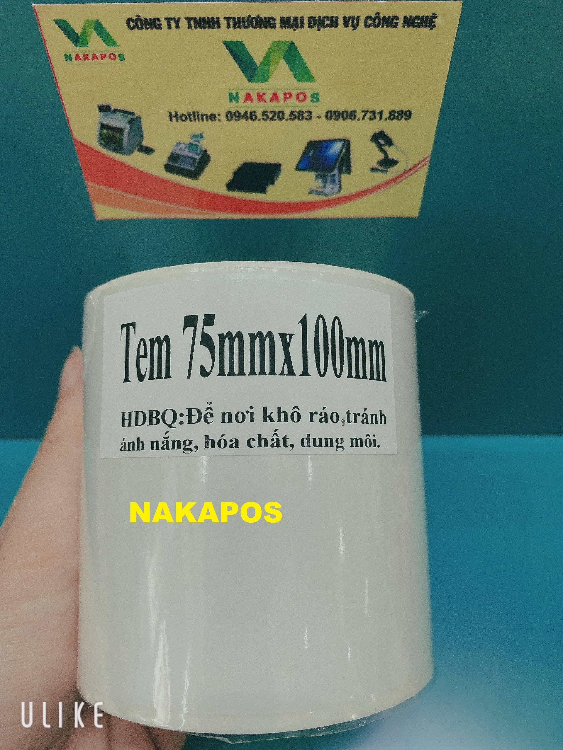 Decal nhiệt in tem nhãn 75x50 mm, cuộn 30m,20 cuộn