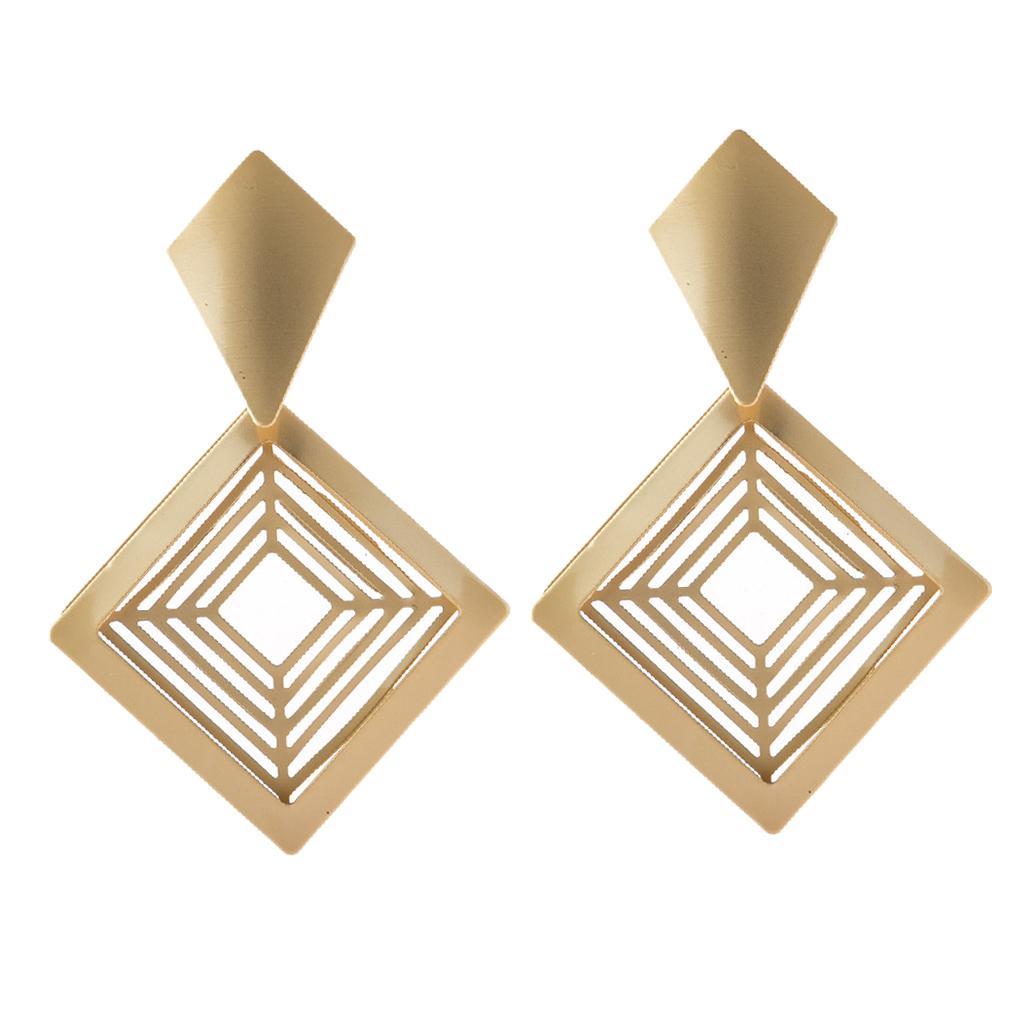 Ladies Alloy Dangle Earrings Chunky Drop Earrings Wedding Jewelry Golden