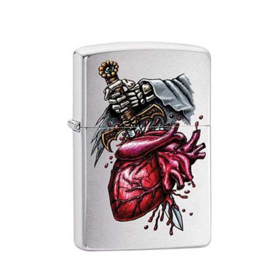 Bật Lửa Zippo Goth Brushed Chrome Chính Hãng Usa