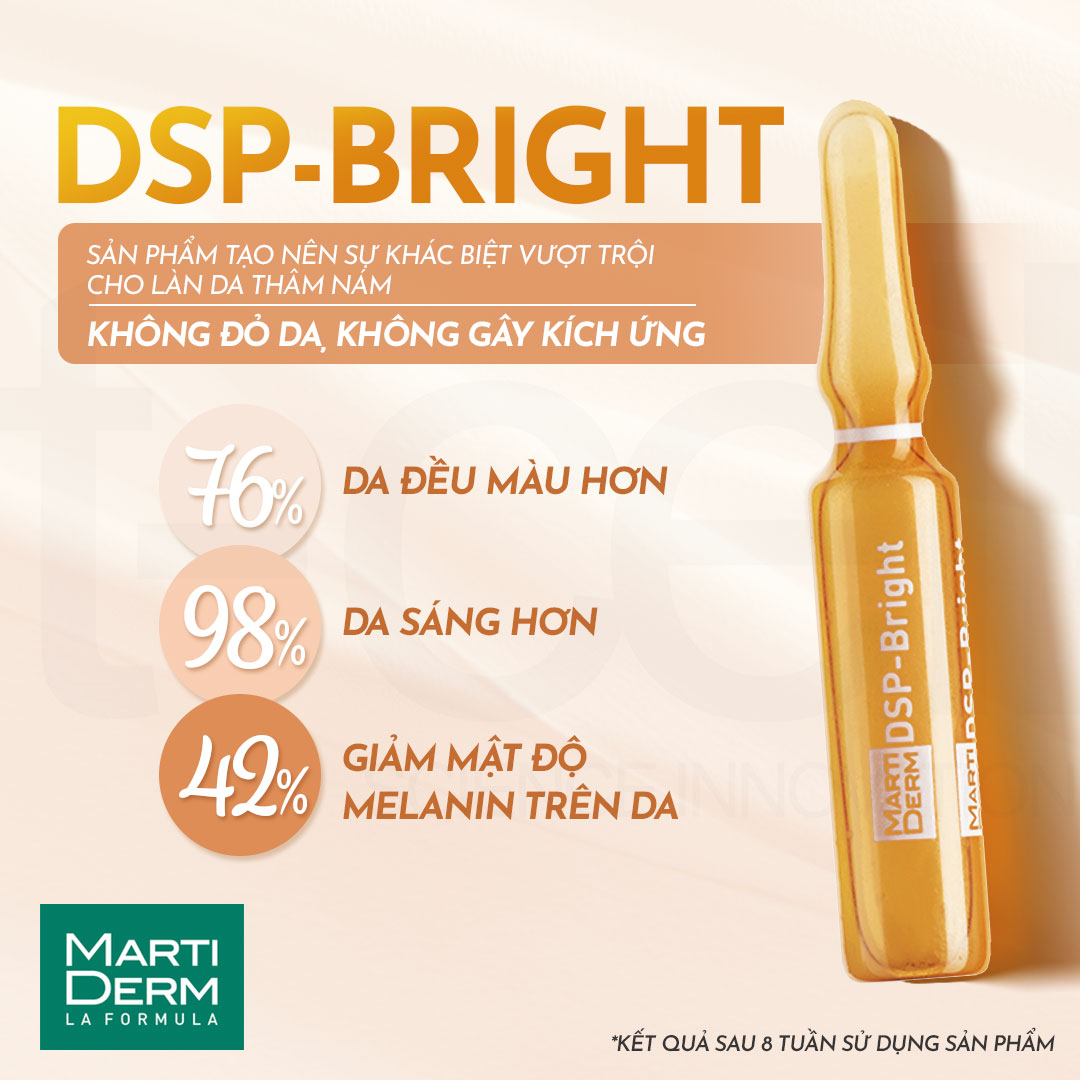 Ampoule Dưỡng Sáng Đều Màu Da, Giảm Đốm Sắc Tố - MartiDerm Pigment Zero DSP Bright