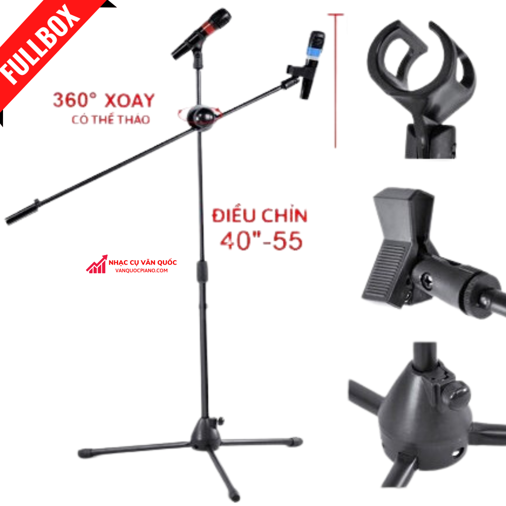 Chân Đế Đứng Kẹp Micro Bom Mic Stand - Chân Đế Micro Sân Khấu Phòng Thu Chuyên Nghiệp