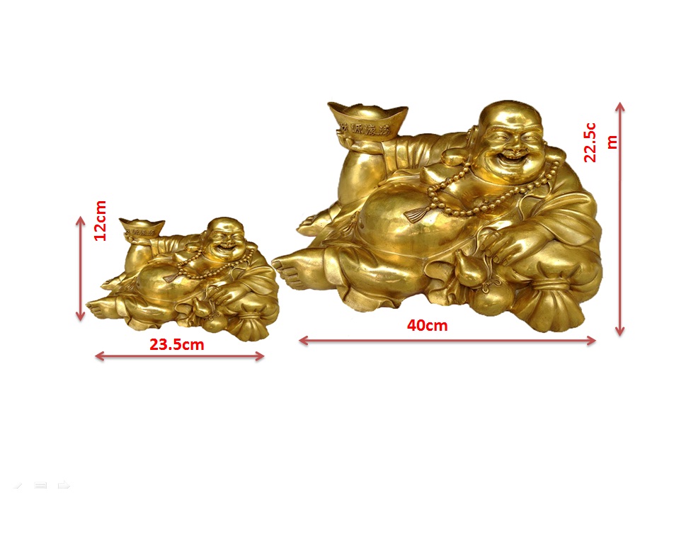 Tượng Di Lặc Nâng Nén Vàng bằng đồng thau