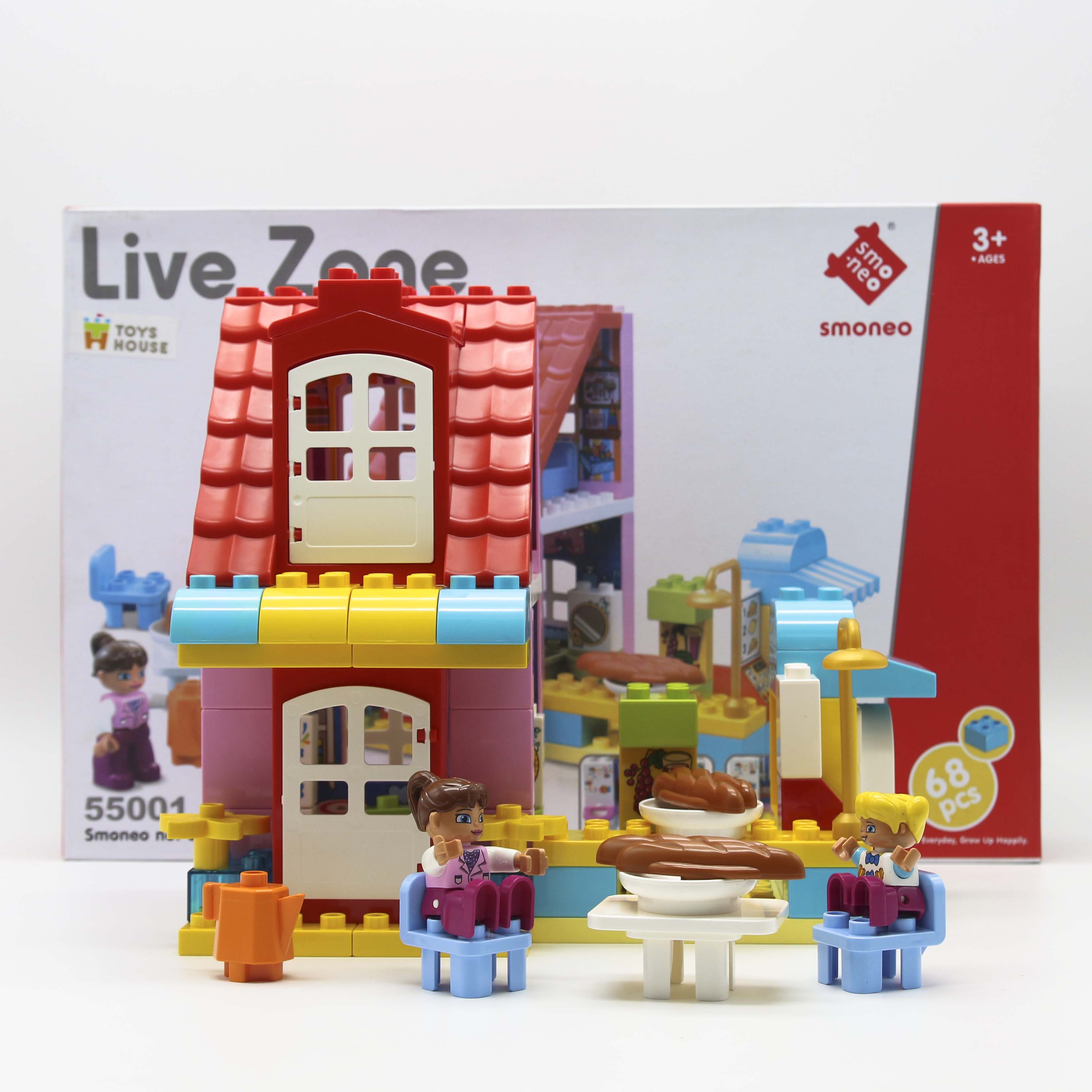 Bộ đồ chơi lắp ghép smoneo duplo cho bé cho bé Cửa hàng thức ăn nhanh vui vẻ 68 chi tiết Toyshouse - 55001