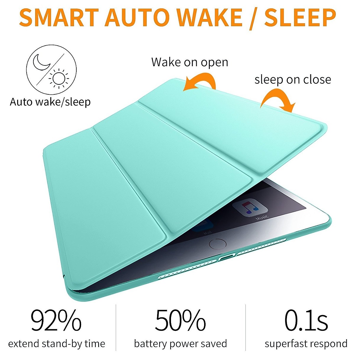 Bao da doanh nhân PKCB silicone dẻo - Smart cover dành cho iPad mini 4 - Hàng Chính hãng