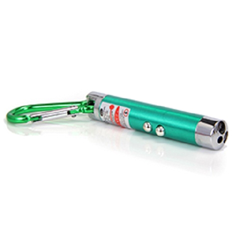 Móc Khóa Đèn Pin Đa Chức Năng Có Led  Và Chiếu Laser Tia Đỏ - Hàng Nhập Khẩu