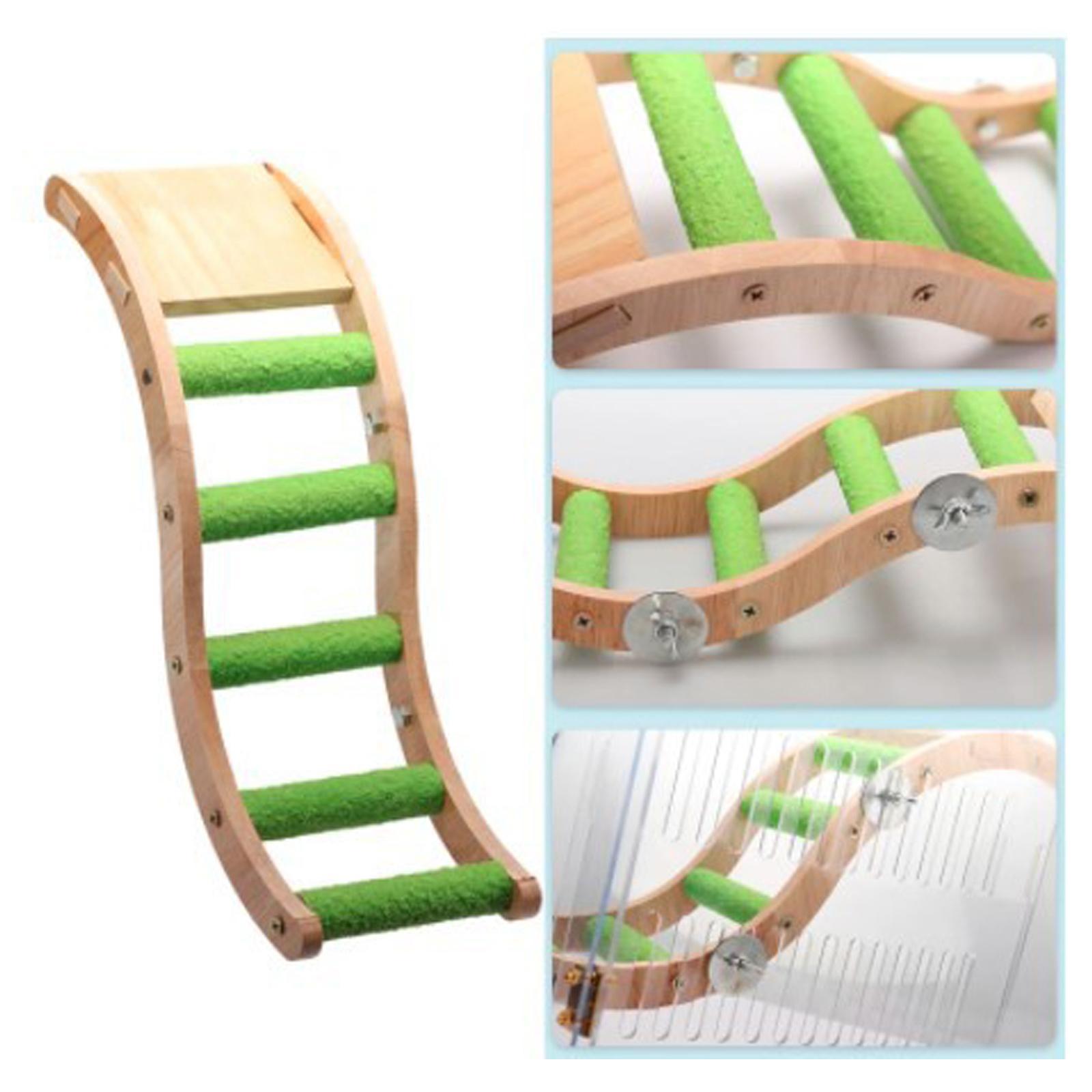 Wooden Bird Ladder Pet Parrot Climbing Bridge  for Parakeets, Conures, Macaws, Lovebirds Accessories Bird Chew Toys