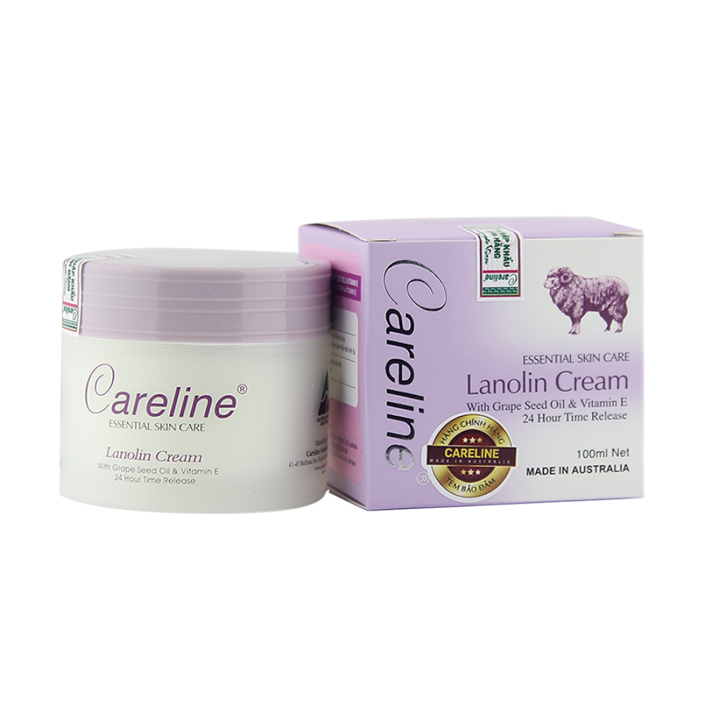 Kem dưỡng da mỡ cừu Careline Lanolin Cream giúp cấp ẩm, ngăn ngừa nếp nhăn 100ml